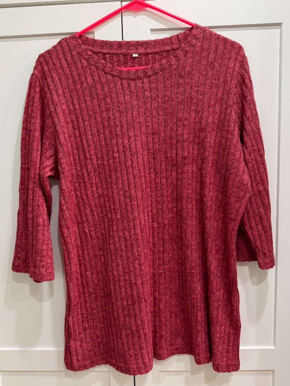 JomeDesign Sweaters for Women 3/4 Sleeve Top, Round Neck Loose Casual, Large
